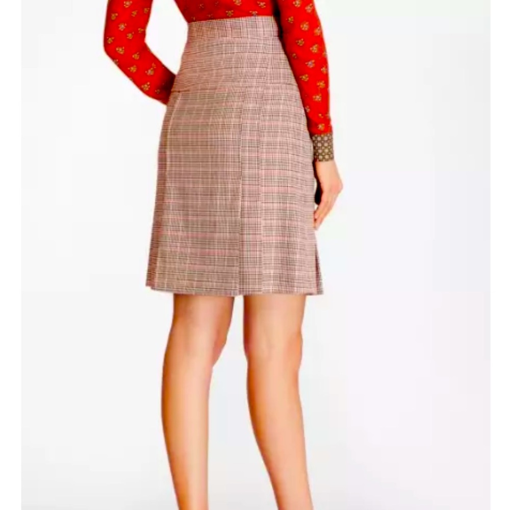 NWT Brooks Brothers Skirt Plaid Houndstooth Brown/Orange size 2p